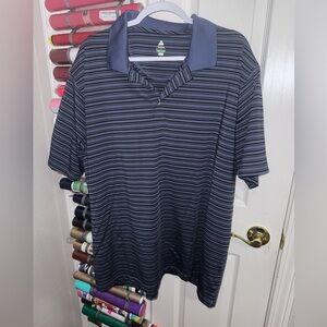 Bolle Golf Tech Polo, XXL Blue, black and white Stripe Mens